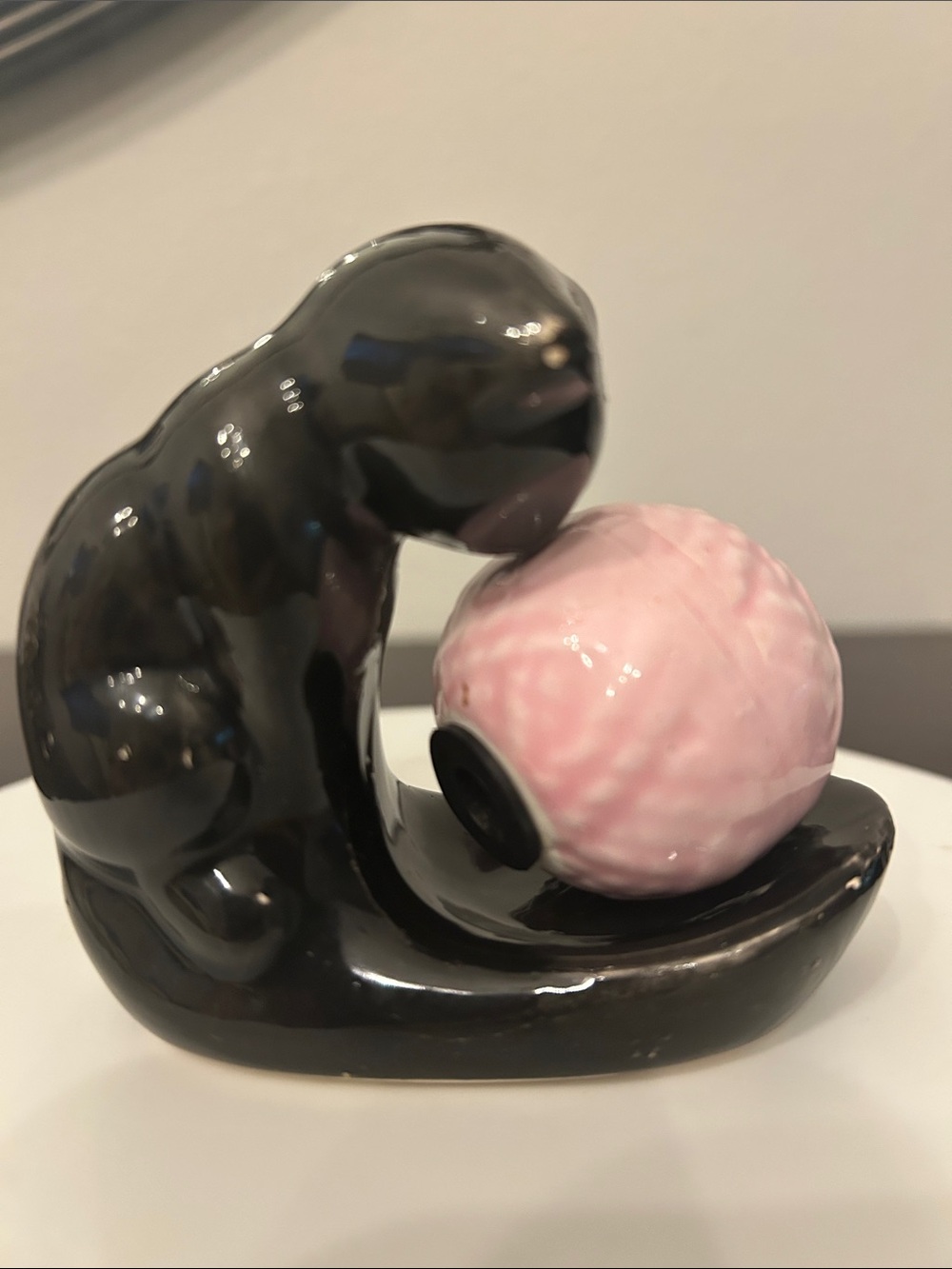 Vintage 91 Black Cat 🐈‍⬛ w/ Ball of Yarn Salt and Pepper Shakers